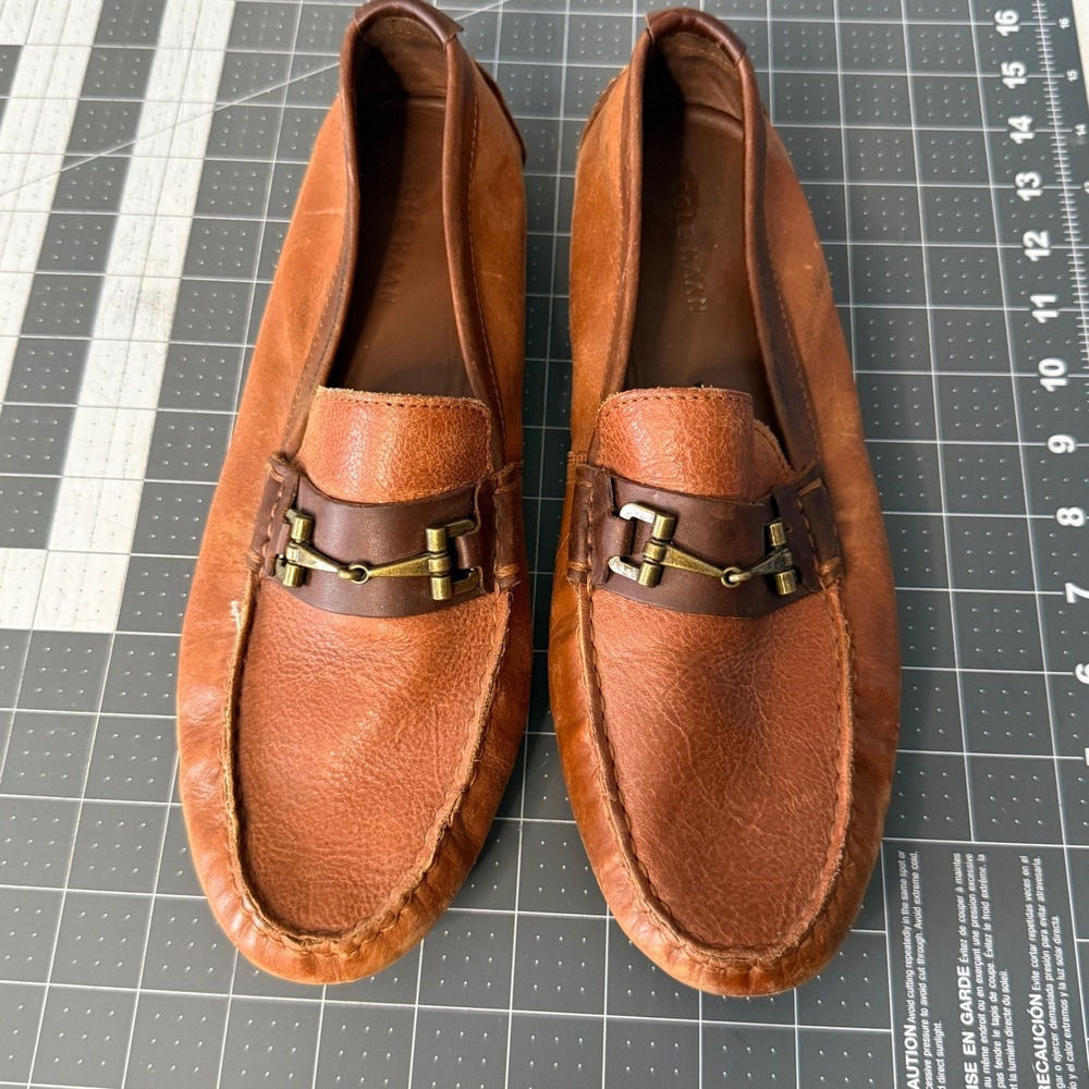 Cole Haan Ascot II Brown Leather Bit Driver Loafers Mens 9M Preppy Equestrian